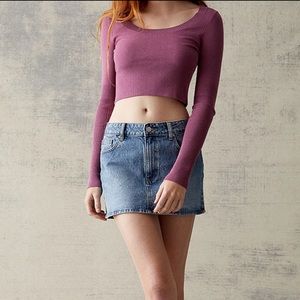 denim mini skirt